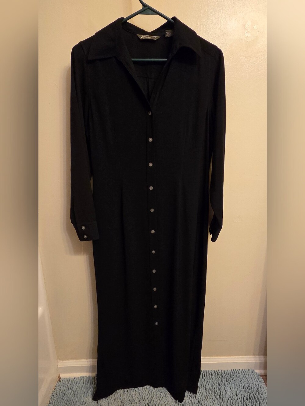 Vintage 90s Lagenlook Black Shirt Maxi Dress PS Corporate Goth Minimalist Goth